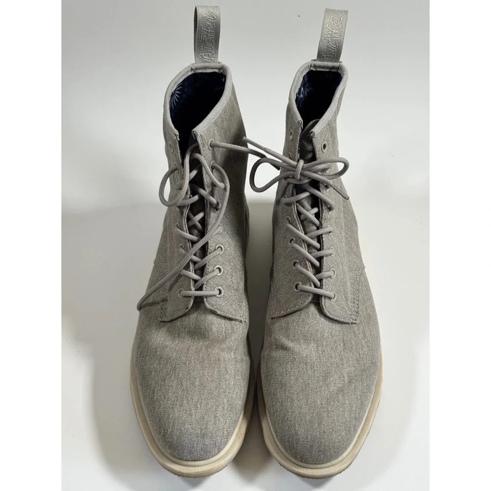 Dr. Martens Whiton Grey Canvas 8-Eye Boots Men's 14 UK 13 EU 48 AW004 GV 12 R